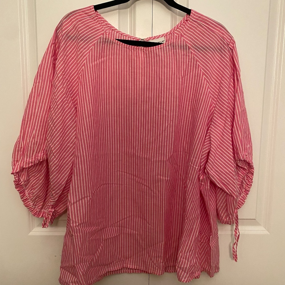 Target - Ava Viv - Striped Blouse - Pink - Size 3X
